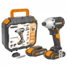 Винтоверт ударный аккумуляторный WORX WX261, 2Ач х2, ЗУ, кейс