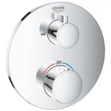 Термостат для ванны с переключателем на 2 положения, GROHE Grohtherm, хром, (24077000)