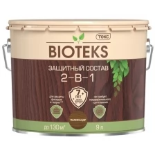 Защитный лессирующий состав для дерева Bioteks 2-в-1, 2,7 л, темная рябина