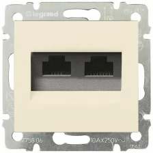 Электроустановочные изделия Legrand Legrand 774147 Розетка RJ45 Valena 2 выхода Кат.6 UTP (слоновая