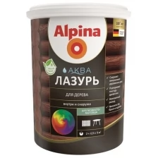 Защитная лазурь для дерева Alpina Аква, 0,9 л, белая