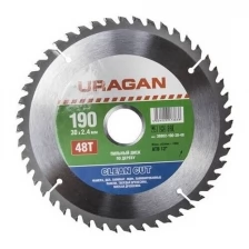 Диск Uragan Clean Cut 190x30mm 48T по дереву 36802-190-30-48