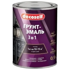 Декоселф грунт-эмаль желтая (0,9кг) глянцевая / DECOSELF грунт-эмаль 3 в1 желтая (0,9кг) глянцевая