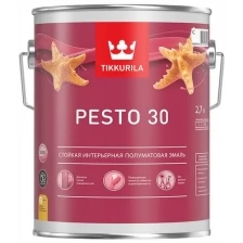 Тиккурила Песто 30 база C эмаль по металлу и дереву (2,7л) / TIKKURILA Pesto 30 base C под колеровку эмаль по металлу и дереву полуматовая (2,7л)