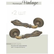 ADDEN BAU Дверные межкомнатные фалевые нажимные ручки PALAZZO V201 AGED BRONZE 940000000630